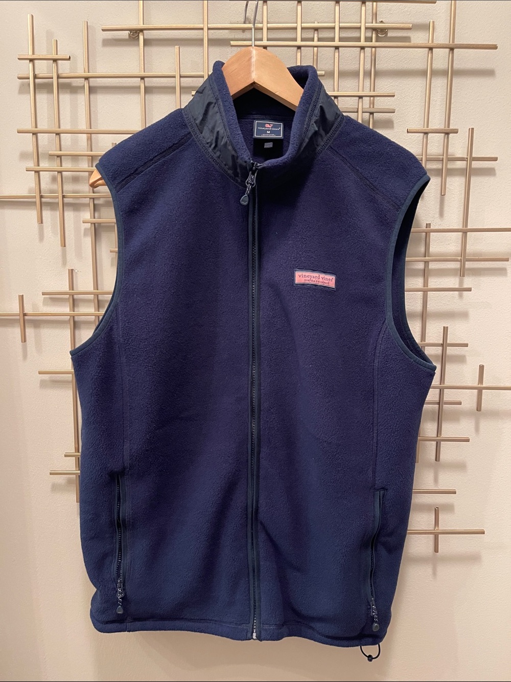 Vineyard Vines Navy Fleece Zip-Up Vest